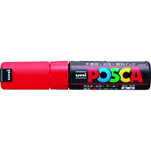 ■uni 水性顔料マーカー ポスカ 太字角芯 赤〔品番:PC8K.15〕【3654141:0】[店頭受取不可]