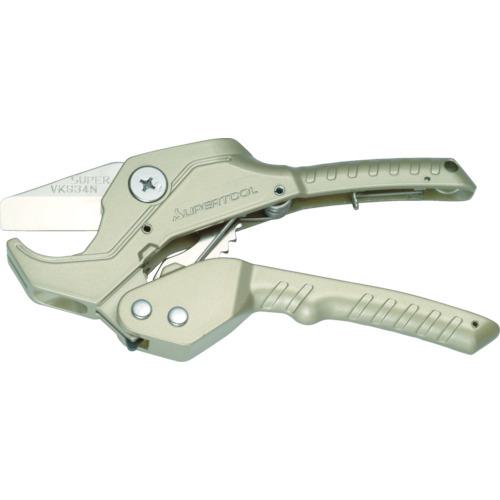 ■スーパー 塩ビカッター(ラチェット機構式)切断できるパイプ:外径34mm以下、硬質塩ビ管ポリ管(ポリプデン管)〔品番:VK34N〕【3665879:0】[店頭受取不可]