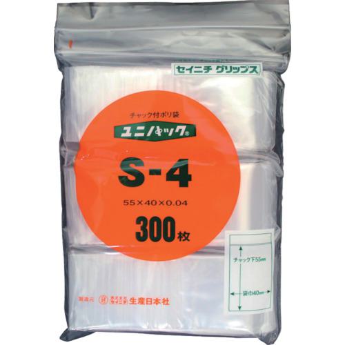 ■セイニチ チャック付ポリ袋 ユニパック S-4 透明 縦55×横40×厚さ0.04mm 300枚入〔品番:S4〕【3668011:..
