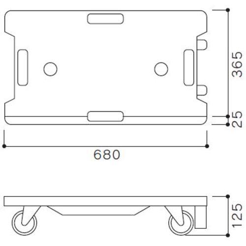 ■OKAMURA ミニキャリア67ライト ブラック ハンドル取付タイプ〔品番:1X258PGF25〕【3682597:0】[法人・事業所限定][外直送元][店頭受取不可]