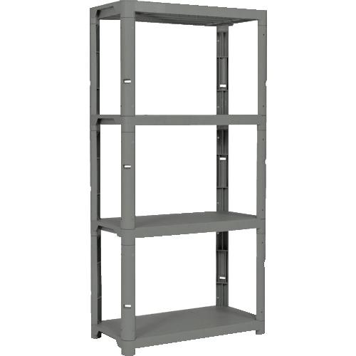 ■TRUSCO プラ棚 高さ1800-4段タイプ コーナーキャップ4個付 アーセナルグレー〔品番:TPT6344CDG〕【3685899:0】[店頭受取不可](3)