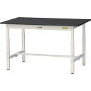 ■ヤマテック LABシリーズ実験用ラボテーブル 高さ調整タイプ ケミテクト天板 W1200×D750×H600~900 ブラック/シルキーホワイト〔品番:SLK...