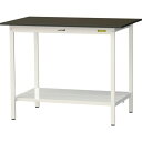 ■ヤマテック LABシリーズ実験用ラボテーブル 固定式 全面棚板付 指紋レスメラミン天板 W1200×D750×H950 ブラウン/シルキーホワイト〔品番:SL...