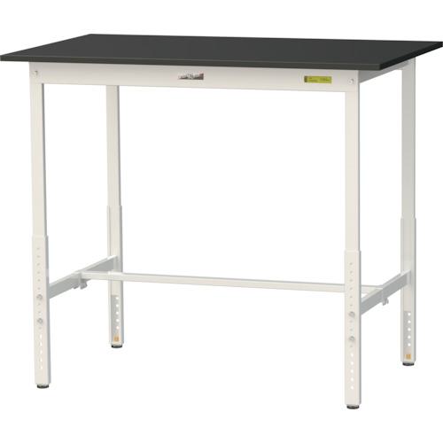 ■ヤマテック 実験用作業台 LABシリーズ実験用ラボテーブル 高さ調整タイプ ケミテクト天板 W1200×D750×H900~1200 ブラック/シルキーホワイト〔品番:SLKAH1275BKW〕【3695451:0】[法人・事業所限定][直送元][店頭受取不可]