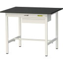 ■ヤマテック LABシリーズ実験用ラボテーブル 固定式 キャビネット付 ケミテクト天板 W900×D750×H740 ブラック/シルキーホワイト〔品番:SLK9...