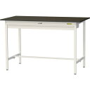 ■ヤマテック LABシリーズ実験用ラボテーブル 固定式 ワイド引き出し付 指紋レスメラミン天板 W1500×D750×H950 ブラウン/シルキーホワイト〔品番...