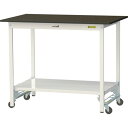 ■ヤマテック LABシリーズ実験用ラボテーブル ワンタッチ移動タイプ 全面棚板付 指紋レスメラミン天板 W1200×D750×H950 ブラウン/シルキーホワイ...