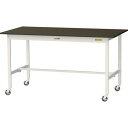 ■ヤマテック LABシリーズ実験用ラボテーブル 移動式 指紋レスメラミン天板 W1500×D750×H825 ブラウン/シルキーホワイト〔品番:SLMC1575...