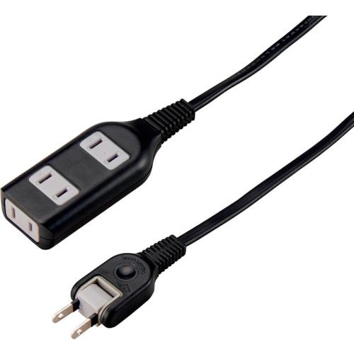 ■YAZAWA 耐トラ付タップ3個口3mブラック〔品番:Y02S303BK〕【3696616:0】[店頭受取不可]