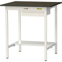 ■ヤマテック LABシリーズ実験用ラボテーブル 固定式 キャビネット・半面棚板付 指紋レスメラミン天板 W900×D750×H950 ブラウン/シルキーホワイト...