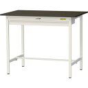 ■ヤマテック LABシリーズ実験用ラボテーブル 固定式 ワイド引き出し付 指紋レスメラミン天板 W1200×D750×H950 ブラウン/シルキーホワイト〔品番...