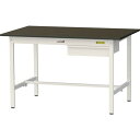■ヤマテック LABシリーズ実験用ラボテーブル 固定式 キャビネット付 指紋レスメラミン天板 W1200×D750×H740 ブラウン/シルキーホワイト〔品番:...