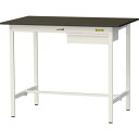 ■ヤマテック LABシリーズ実験用ラボテーブル 固定式 キャビネット付 指紋レスメラミン天板 W1200×D750×H950 ブラウン/シルキーホワイト〔品番:...