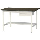 ■ヤマテック LABシリーズ実験用ラボテーブル 固定式 キャビネット・半面棚板付 指紋レスメラミン天板 W1200×D750×H740 ブラウン/シルキーホワイ...