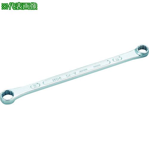 ■TONE 両口ロングめがねレンチ(ストレート) 対辺寸法11×13mm 全長193mm〔品番:M041113〕【3698548:0】[店頭受取不可]