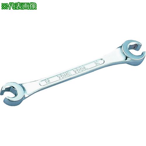 ■TONE フレアナットレンチ 対辺寸法10×11mm 全長155mm メッキ処理〔品番:M261011〕【3698645:0】[店頭受取不可]