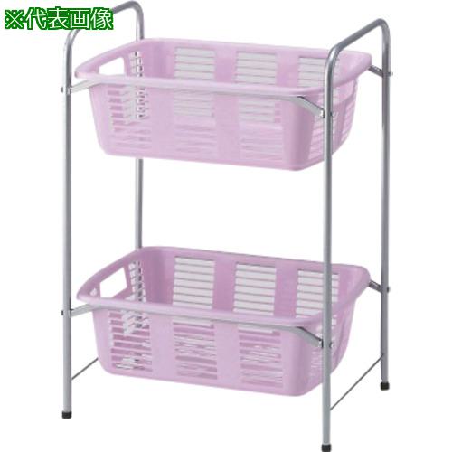 ■AS 脱衣カゴワゴン2段式YBW-2P 〔品番:8595805〕【3701897:0】[送料別途見積り][掲外取寄][店頭受取不可]