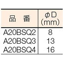 ■ベッセル ソケットアダプターA20BSQ 差込角6.35mm〔品番:A20BSQ2〕【3711463:0】[店頭受取不可] 3