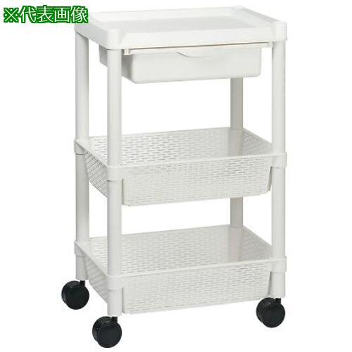 ■AS DB13-WH プラスチックカゴワゴン 〔品番:4256402〕【3757622:0】[送料別途見積り][掲外取寄][店頭受取不可]