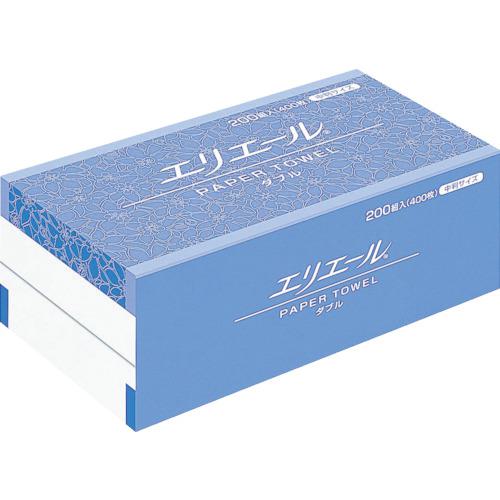 ■エリエール ペーパータオル ダブル200組400枚中判〔品番:703169〕【3783740:0】[店頭受取不可]