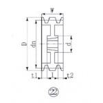 ■EVN ブッシングプーリー SPZ 300mm 溝数3〔品番:SPZ3003〕【3807223:0】[店頭受取不可]