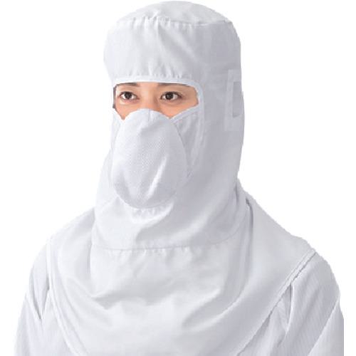 ■ADCLEAN マスク一体型フード 後調整バックル付 ホワイト L〔品番:CH40571L〕【3809033:0】[送料別途見..