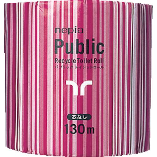 ■ネピア トイレットペーパー パブリックトイレットロール130m 芯なし 60個入り〔品番:71134〕【3814912:0】[店頭受取不可]