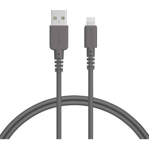 ■MOTTERU しなやかで絡まないシリコンケーブル 急速充電データ転送対応 USB-A to Lightning〔品番:MOTSCBALG100BK〕【3821735:0】[送料別途見積り][掲外取寄][店頭受取不可]