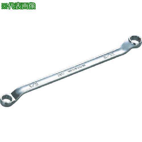 ■KTC 45°×6°ロングめがねレンチ19/32×11/16inch〔品番:M51932X1116〕【3837831:0】[店頭受取不可]