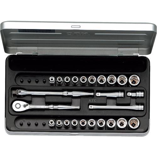 ■KTC 6.3sq.ソケットレンチセット(25点) 差込角6.35mm〔品番:TB2X20B〕【3839273:0】[店頭受取不可]