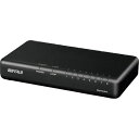 ■BUFFALO Giga 8ポート スイッチングハブ 電源外付け プラスチック筐体 マグネット付 ブラック〔品番:LSW6GT8EPBK〕【3847753:0...