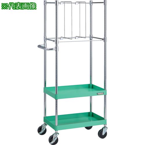 ■TRUSCO ツールワゴン フェニックスワゴン 省音 600X400XH1500 立掛け用 ヤンググリーン〔品番:PEW1562KSYG〕【3863452:0】[店頭受取不可]