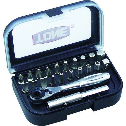 ■TONE オフセット式ラチェットドライバー ビットラチェットセット 7pcs (22個)〔品番:BRS20〕【3893413:0】[店頭受取不可]のサムネイル