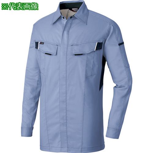 ■アイトス ニュームービンカット 長袖シャツ ミストバイオレット×ネイビー M〔品番:AZ6835076M〕【3897817:0】[送料別途見積り][掲外取寄][店頭受取不可]