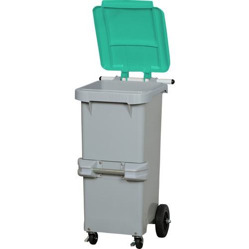 ■サンコー ゴミ箱 SCB110 611000 110L グレー/グリーン 底部排水栓付〔品番:61100001GLGRS〕【3911002:0】[送料別途見積り][法人・事業所限定][外直送][店頭受取不可]