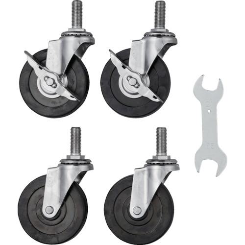 ■TRUSCO ステンレス製ワゴン用キャスターセット クリーンフェニックスワゴン用 100Φ 導電車輪 SUS金具..