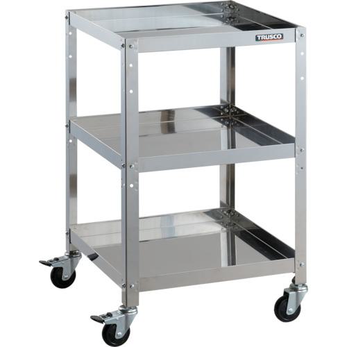 ■TRUSCO ステンレスワゴン クリーンラビット 75φゴム車鉄金具 500×500×H810 3段〔品番:CRB853〕【3933415:0】[直送DS][店頭受取不可]