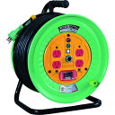■NICHIDO 電工ドラム 100V 屋内型 防災型 温度センサー付 過負荷漏電保護兼用ブレーカー付 2PNCT電線 30m 〔品番:NDEK34PN〕【40...