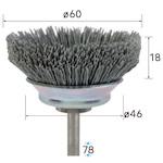 ■ナカニシ 砥粒入りナイロンブラシ ベベル φ60×18×軸φ6 線φ0.55〔品番:52140〕【4075826:0】[送料別途..