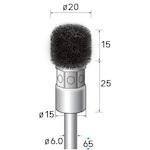 ■ナカニシ 硬鋼ブラシ 角 φ20×15×軸φ6 線φ0.3〔品番:52361〕【4076564:0】[送料別途見積り][掲外取寄][..