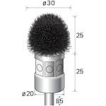 ■ナカニシ 硬鋼ブラシ 半丸 φ30×25×軸φ6 線φ0.3〔品番:52383〕【4077180:0】[送料別途見積り][掲外取寄][店頭受取不可]