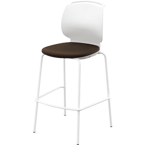 ■NAIKI ミーティングチェアー “ルント” カウンターチェア 肘なし フレーム色ホワイト 背ヌード 色 コー..