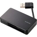 ■ELECOM メモリリーダライタ ケーブル収納タイプ USB2.0対応 SD+microSD+CF対応 ブラック〔品番:MRK304BK〕【4102098:0...