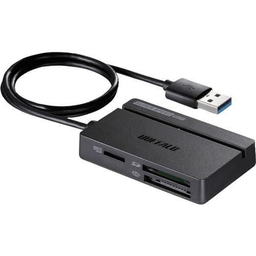 ■BUFFALO USB3.0 マルチカードリーダー スタンダード〔品番:BSCR100U3BK〕【4106472:0】[店頭受取不可]