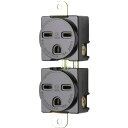 ■明工 2連形接地埋込コンセント P:96 Φ4.5 機器用15A 250V《200個入》〔品番:ME2859T24〕【4138976×200:0】[送料別途見...