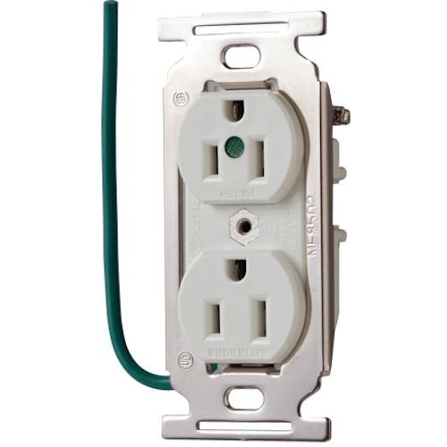 ■明工 UL・CSA 医用接地埋込ダブルコンセント 5-15R《10個入》〔品番:ME8502〕【4139010×10:0】[送料別途見積り][掲外取寄][店頭受取不可]