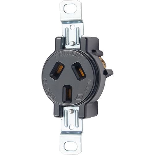 ■明工 機器用3P 15A 埋込コンセント P:83.5 楕円〔品番:MU2808T01N〕【4142312:0】[送料別途見積り][掲外取寄][店頭受取不可]