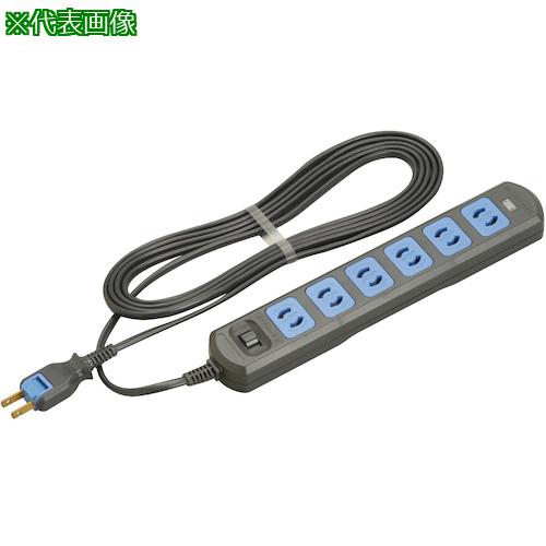 ■明工 スパコンタップ抜け止め(6コ口)スライドスイッチ、ランプ付コード3mマグネット付(白)〔品番:MR74..