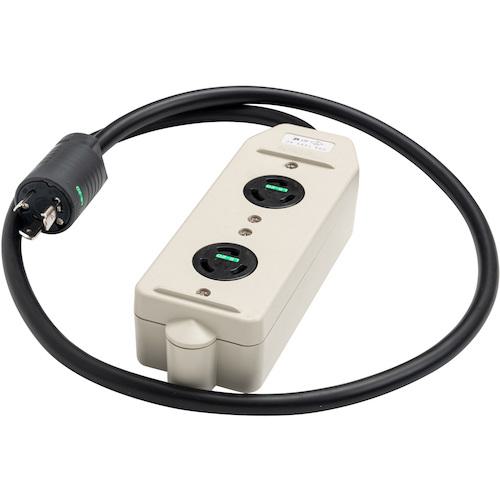 ■明工 接地2P20A引掛マルチタップ L5‐20 2コ口 L5‐20P付 VCTケーブル 3m〔品番:MR7679W2TL3〕【4147063..