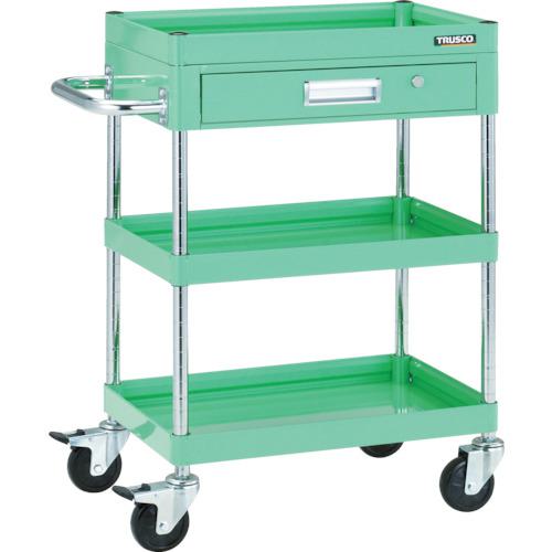 ■【在庫限り】TRUSCO ツールワゴン ファルコンワゴン750X500 1段浅引出付 ゴム車輪 ヤンググリーン〔品番:FAW973ZYG〕【4164911:0】[直送DS][店頭受取不可]